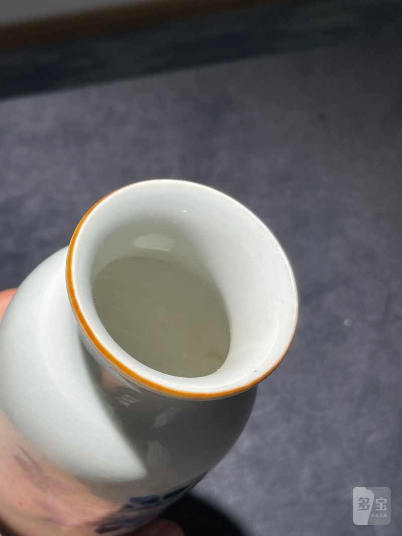 清顺治 青花花鸟纹筒瓶 - 图9